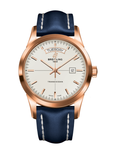 Breitling Transocean Day & Date Red Gold / Silver / Calf / Pin R4531012/G752/105X/R20BA.1