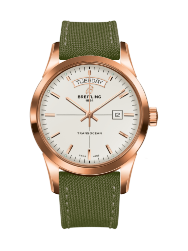 Breitling Transocean Day & Date Red Gold / Silver / Military / Pin R4531012/G752/106W/R20BA.1
