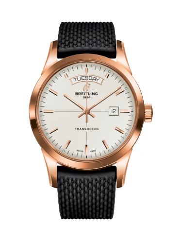 Breitling Transocean Day & Date Red Gold / Silver / Rubber / Folding R4531012/G752/279S/R20D.3