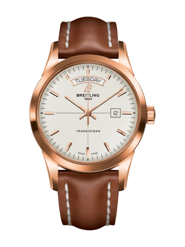 Breitling Transocean Day & Date Red Gold / Silver / Calf / Folding R4531012/G752/434X/R20D.1