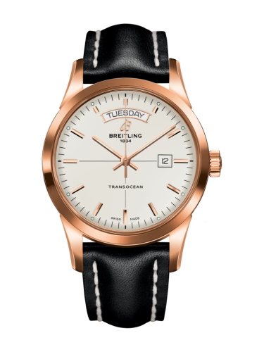 Breitling Transocean Day & Date Red Gold / Silver / Calf / Folding R4531012/G752/436X/R20D.1