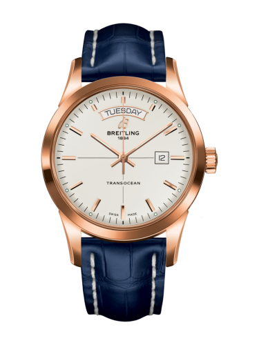 Breitling Transocean Day & Date Red Gold / Silver / Croco / Folding R4531012/G752/732P/R20D.1