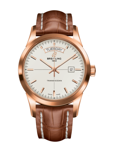 Breitling Transocean Day & Date Red Gold / Silver / Croco / Pin R4531012/G752/737P/R20BA.1