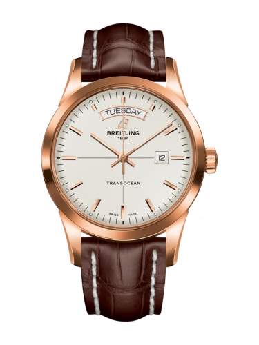 Breitling Transocean Day & Date Red Gold / Silver / Croco / Folding R4531012/G752/740P/R20D.1