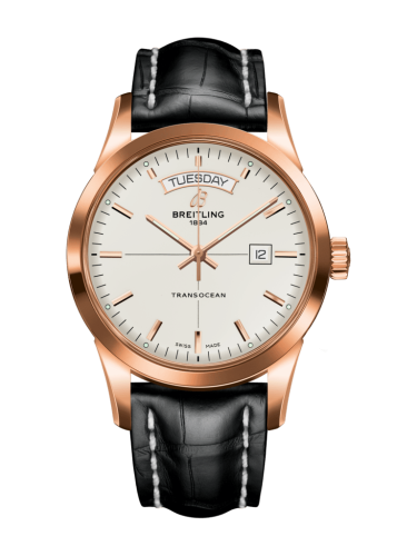 Breitling Transocean Day & Date Red Gold / Silver / Croco / Folding R4531012/G752/744P/R20D.1