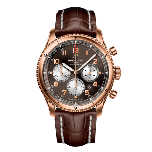 Breitling Aviator 8 B01 Chronograph 43 Red Gold / Bronze / Alligator / Folding RB0119131Q1P2