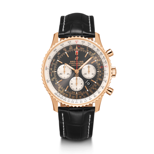 Breitling Navitimer 1 B01 Chronograph 46 Red Gold / Anthracite / Croco / Folding RB0127121F1P2