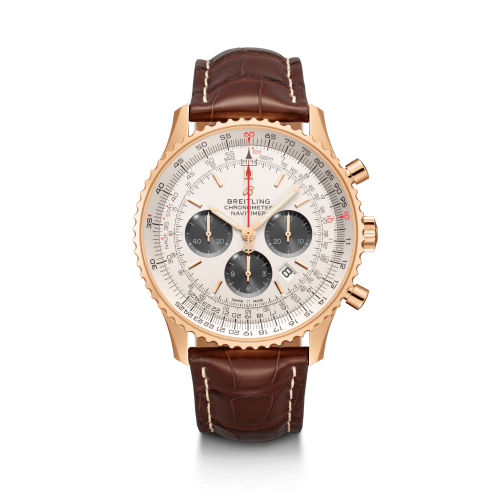 Breitling Navitimer 1 B01 Chronograph 46 Red Gold / Silver / Croco / Folding RB0127121G1P2