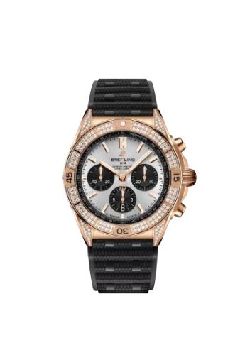 Breitling Chronomat B01 42 Red Gold - Diamond / Silver / Rubber RB0134721G1S2