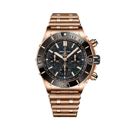 Breitling Super Chronomat B01 44 Red Gold / Black MOP / Rouleaux RB01365A1B1R1