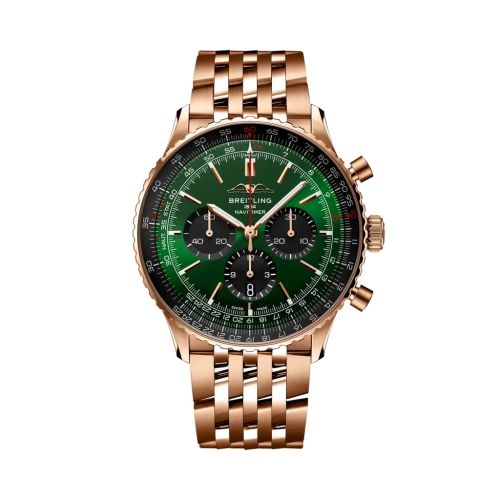 Breitling Navitimer B01 Chronograph 46 Red Gold / Green / Bracelet RB0137241L1R1