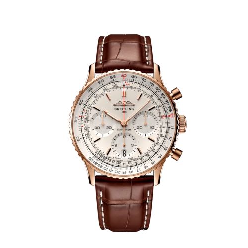 Breitling Navitimer B01 Chronograph 41 Red Gold / Silver / Alligator - Folding RB0139211G1P1