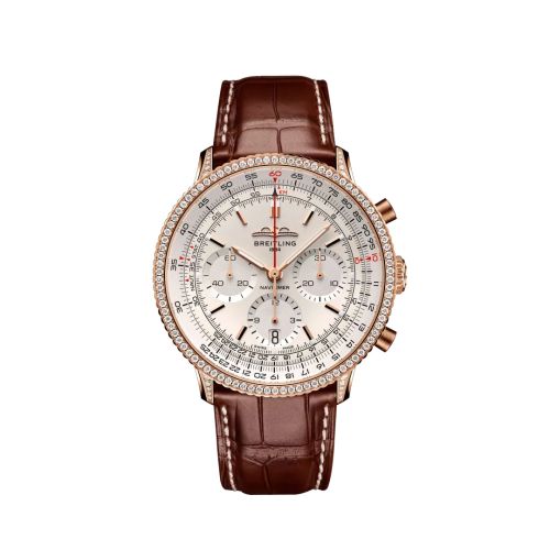 Breitling Navitimer B01 Chronograph 41 Red Gold - Diamond / White / Alligator RB0139631G1P1