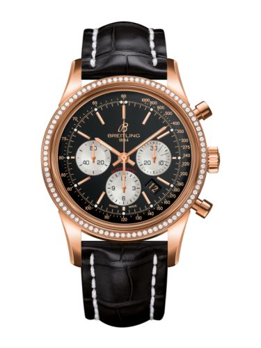 Breitling Transocean Chronograph Red Gold / Diamond / Reverse Panda / Croco RB015253.BF15.743P