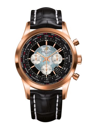Breitling Transocean Chronograph Unitime Red Gold / Black / Croco RB0510U4.BB63.760P