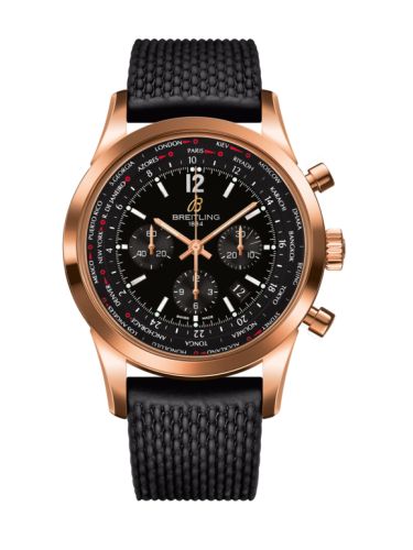 Breitling Transocean Chronograph Unitime Pilot Red Gold / Black / Rubber RB0510U5.BC39.256S
