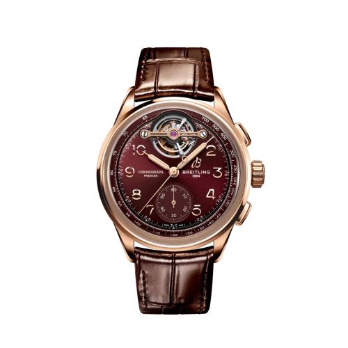Breitling Premier Heritage B21 Chronograph Tourbillon Red Gold / Red / Japan RB21202A1K1P1