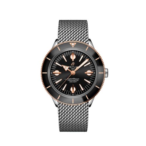 Breitling Superocean Heritage '57 Stainless Steel / Red Gold / Black / Mesh U10370121B1A1