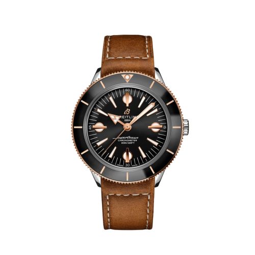 Breitling Superocean Heritage '57 Stainless Steel / Red Gold / Black / Calf / Folding U10370121B1X2