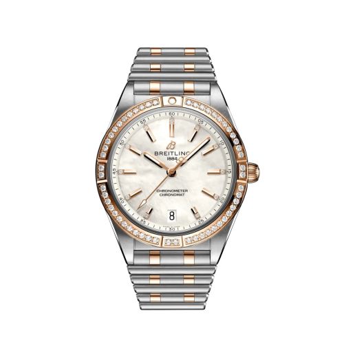 Breitling Chronomat Automatic 36 Stainless Steel / Red Gold - Diamond / MOP / Rouleaux / Boutique Edition U10380591A2U1