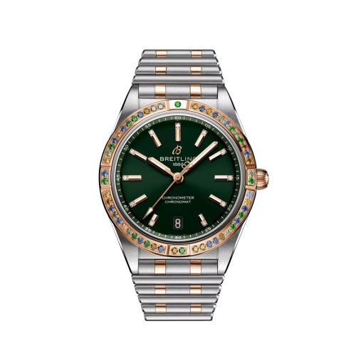 Breitling Chronomat Automatic 36 Stainless Steel - Red Gold / Green / South Sea / Bracelet U10380611L1U1