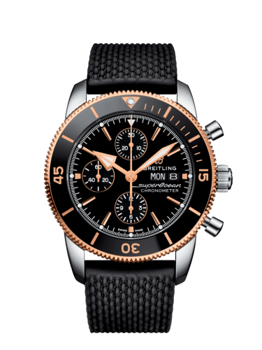 Breitling Superocean Heritage II Chronograph 44 Stainless Steel / Rose Gold / Black / Rubber / Folding U13313121B1S1