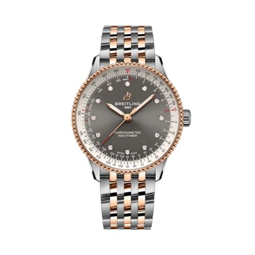 Breitling Navitimer Automatic 36 Stainless Steel - Red Gold / Grey / Bracelet U173271A1B1U1