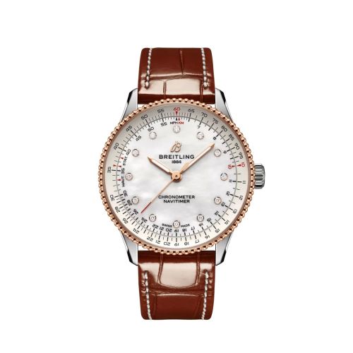 Breitling Navitimer Automatic 36 Stainless Steel - Red Gold / MOP / Alligator U17327211A1P1