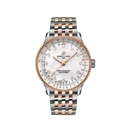 Breitling Navitimer Automatic 36 Stainless Steel - Red Gold / MOP / Bracelet U17327211A1U1