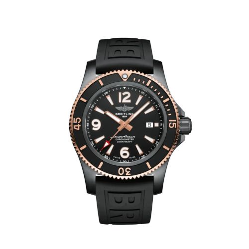 Breitling Superocean 46 Blacksteel / Red Gold / Black / Rubber U17368221B1S1