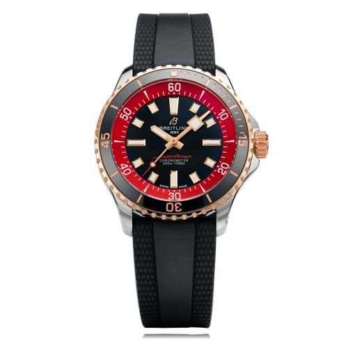 Breitling SuperOcean Automatic 42 Stainless Steel - Red Gold / Black - Red / Bucherer U173752A1B1S1