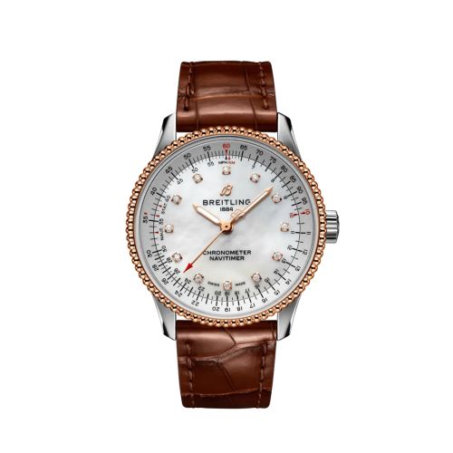 Breitling Navitimer 1 35 Automatic Stainless Steel / Red Gold / MOP / Croco / Pin U17395211A1P1
