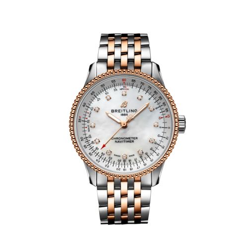 Breitling Navitimer 1 35 Automatic Stainless Steel / Red Gold / MOP / Bracelet U17395211A1U1