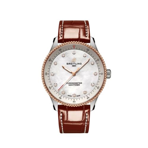 Breitling Navitimer Quartz 32 Stainless Steel - Red Gold / MOP / Croco / Pin U77320E61A1P1