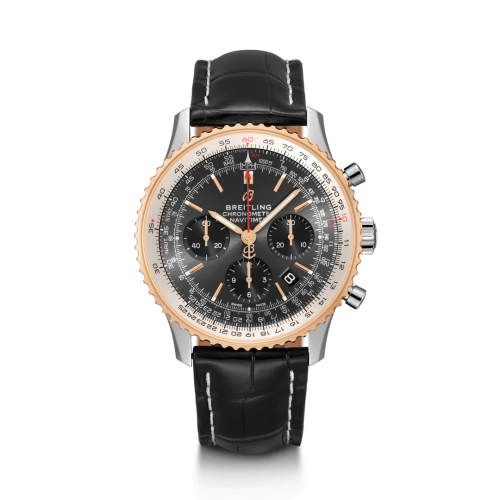 Breitling Navitimer 1 B01 Chronograph 43 Stainless Steel / Red Gold / Grey / Croco / Folding UB0121211F1P2