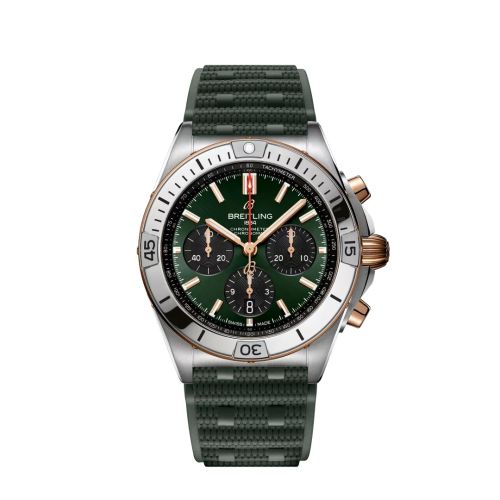 Breitling Chronomat B01 42 Stainless Steel - Red Gold / Green / Rubber UB0134131L1S1