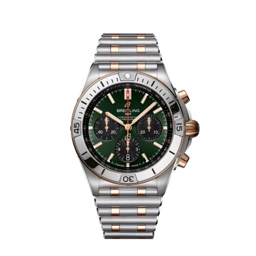 Breitling Chronomat B01 42 Stainless Steel - Red Gold / Green / Rouleaux UB0134131L1U1