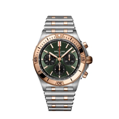 Breitling Chronomat B01 42 Stainless Steel / Red Gold / Green / Korea UB01342A1L1U1