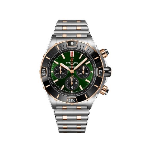 Breitling Super Chronomat B01 44 Stainless Steel - Red Gold / Green / Rouleaux UB0136251L1U1