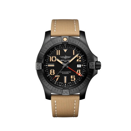 Breitling Avenger Automatic GMT 45 Night Mission / Black / Military / Pin V32395101B1X1