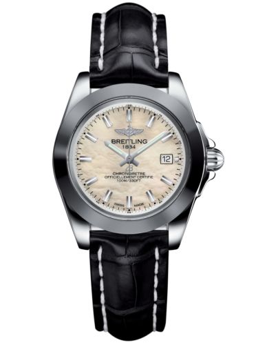 Breitling Galactic 32 Sleek Edition Stainless Steel / Pearl / Croco W7133012/A800/777P/A14BA.1