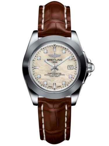Breitling Galactic 32 Sleek Edition Stainless Steel / Pearl Diamond / Croco W7133012/A801/778P/A14BA.1