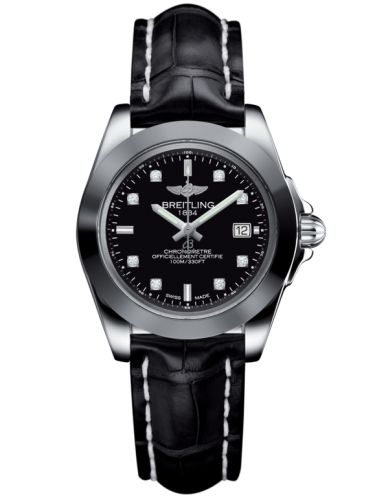 Breitling Galactic 32 Sleek Edition Stainless Steel / Trophy Black Diamond / Croco W7133012/BF63/777P/A14BA.1