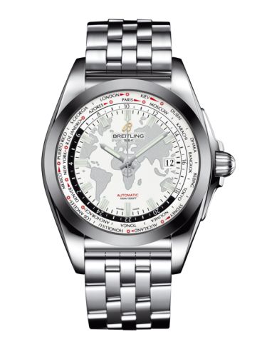 Breitling Galactic Unitime Stainless Steel / SleekT / Antarctica White / Bracelet WB3510U0.A777.375A