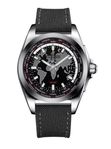 Breitling Galactic Unitime Stainless Steel / SleekT / Trophy Black / Military WB3510U4.BD94.109W