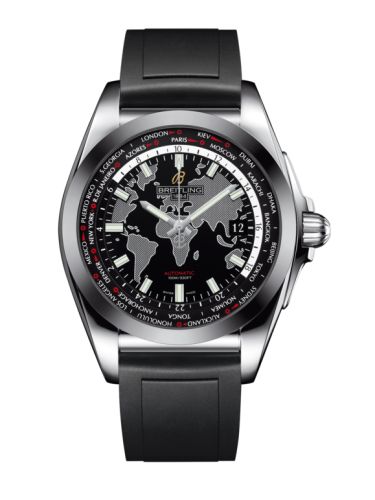 Breitling Galactic Unitime Stainless Steel / SleekT / Trophy Black / Rubber WB3510U4.BD94.131S