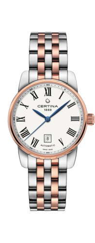 Certina DS Podium Automatic 29 Stainless Steel / Rose Gold PVD / White / Bracelet C001.007.22.013.00