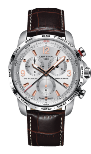 Certina DS Podium Big Size Chrono 1/100 Sec Stainless Steel / Silver / Strap C001.647.16.037.01