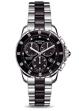 Certina DS First Lady Ceramic Chrono Black C0142171105101