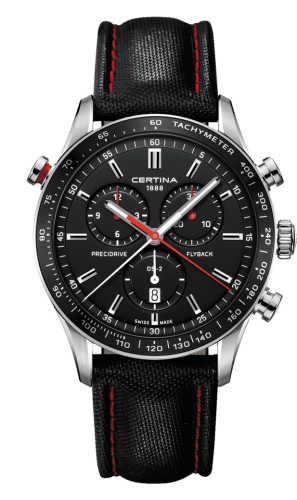 Certina DS-2 Chronograph Flyback Stainless Steel / Black / Strap C024.618.16.051.00